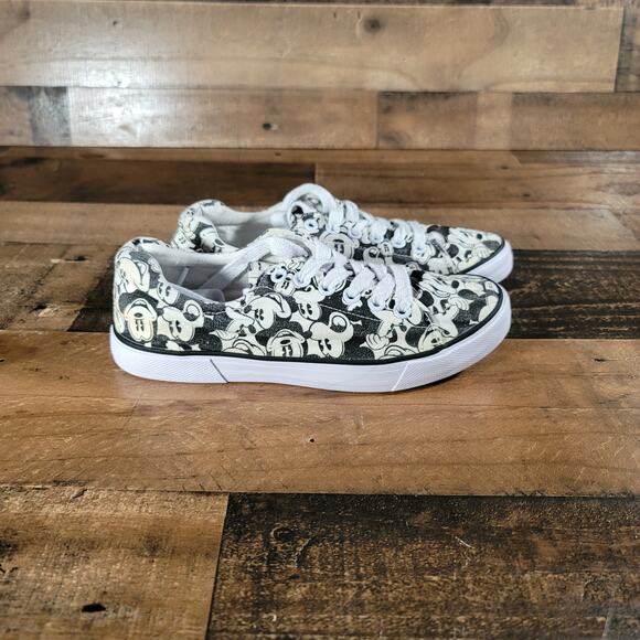 Disney Mickey Mouse Black White Women's Sneakers Shoes Size 6 - Picture 2 of 7